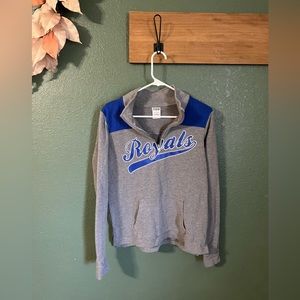 Vintage y2k VS PINK Kansas City Royals Sweatshirt | Gray & Blue 1/4 zip Pullover